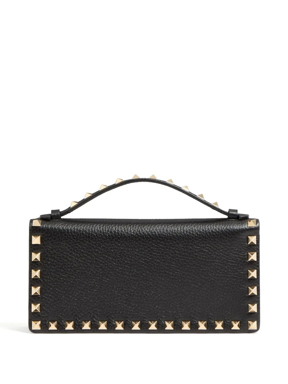 Valentino Garavani Women Rockstud Grainy Leather Wallet With Detachable Chain
