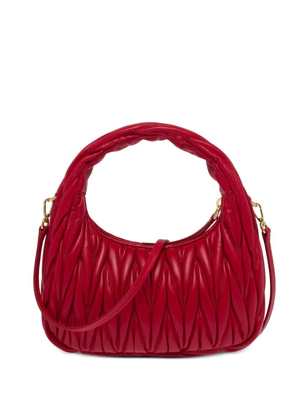 Miu Miu Women Wander Matelassé Nappa Leather Small Hobo Bag