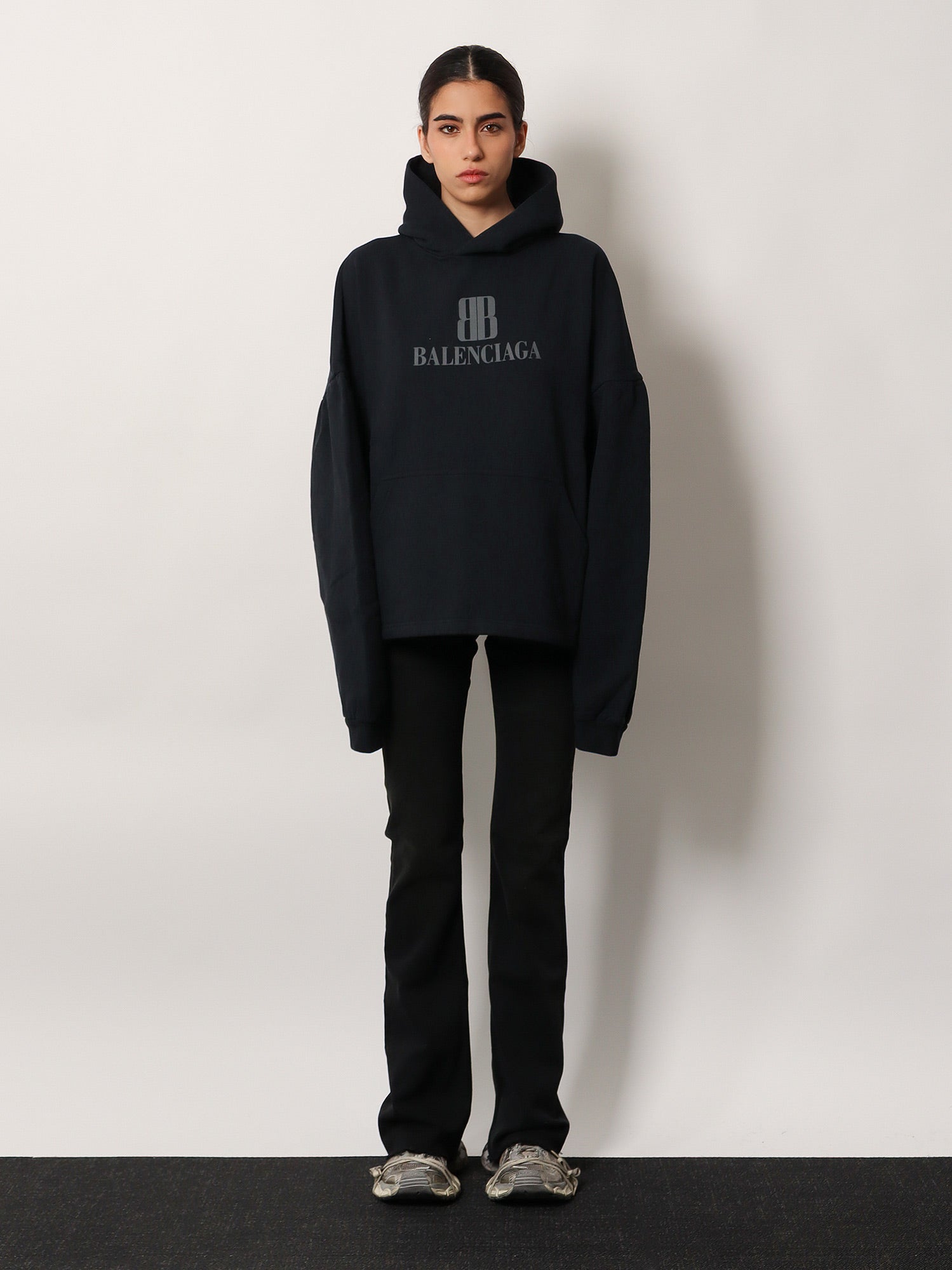 Balenciaga Women Cropped Cotton Sweatshirt
