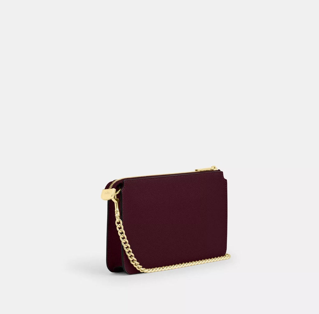 NWT Coach Poppy Crossbody Leather Bag In Dark Wine