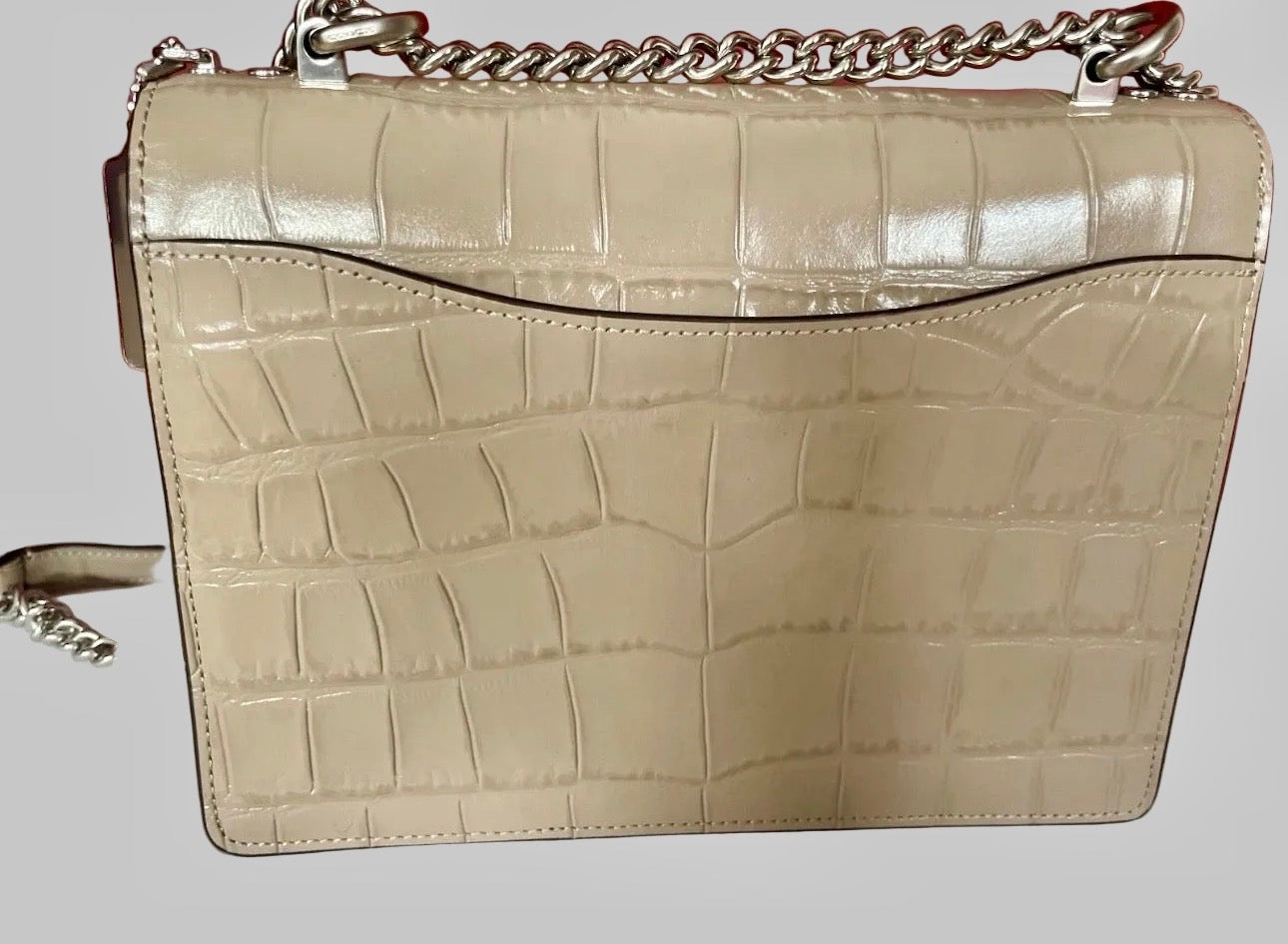 NWT Coach Slim Crossbody In Ivory Croc-embossed & Smooth Leather