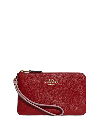 Coach Double Corner Zip Wallet In Colorblock