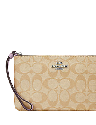 Coach Large Corner Zip Wristlet In Signature Canvas