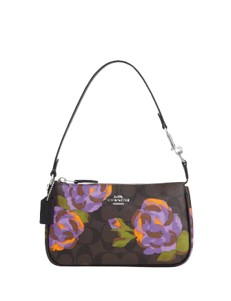 Coach Nolita 19 In Signature Canvas With Rose Print