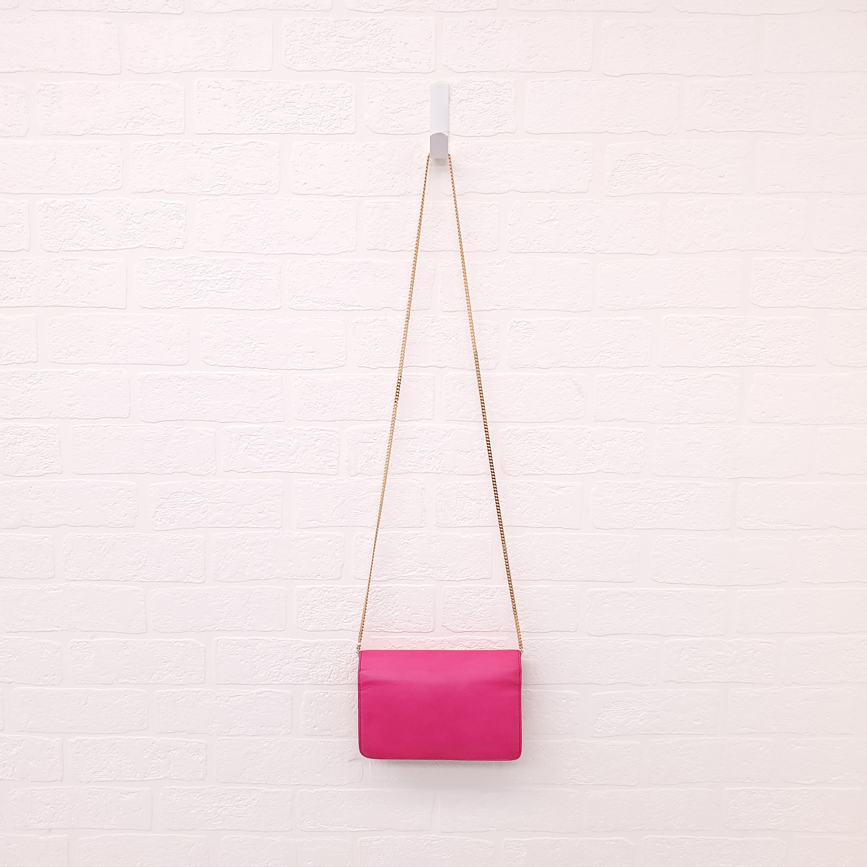 FENDI FF FUSCHIA PINK WALLET ON A CHAIN