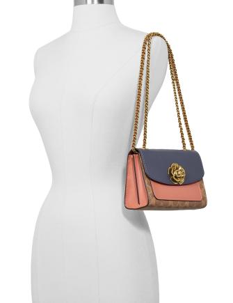 Coach Signature Colorblock Pocket Parker 18 Shoulder Bag