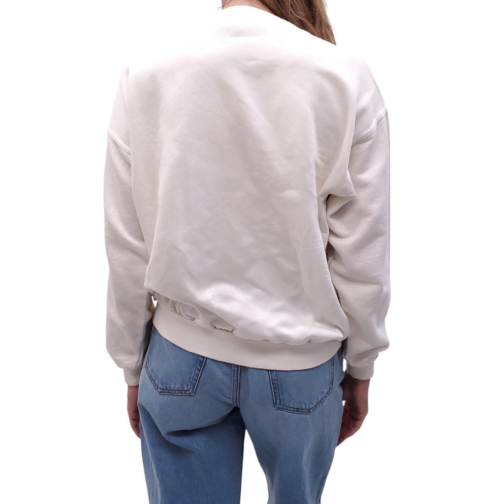 YVES SAINT LAURENT VINTAGE CREAM LOGO SWEATSHIRT - SIZE M