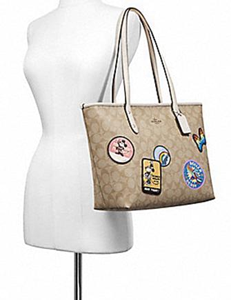 Coach Disney X Minnie Signature Patches City Zip Tote