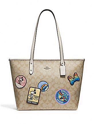 Coach Disney X Minnie Signature Patches City Zip Tote