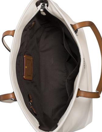 Coach Peanuts City Zip Tote in Refined Natural Pebble Leather with Snoopy