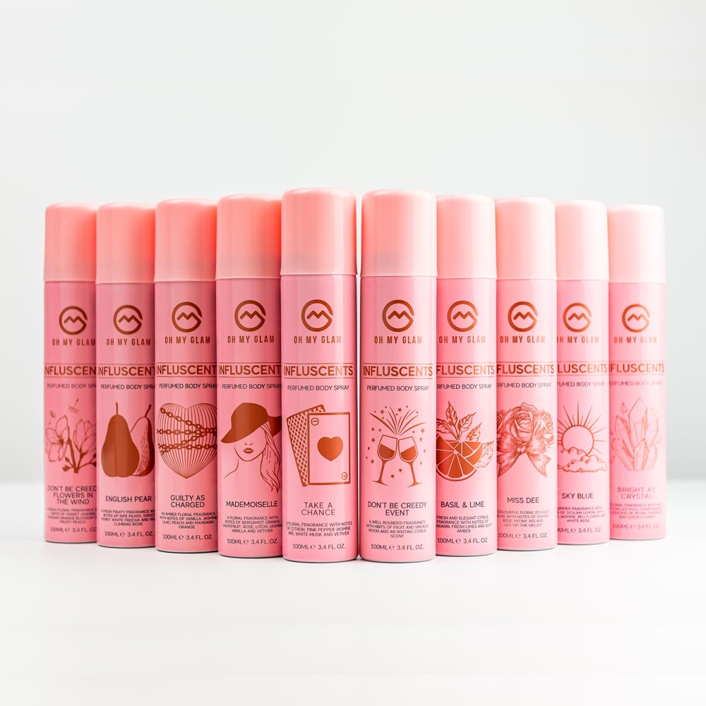 Influscents 100ml 10-Pack Perfumed Body Sprays Bundle