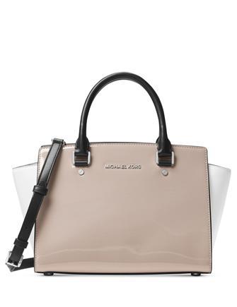 Michael Michael Kors Selma Medium Top Zip Patent Leather Satchel